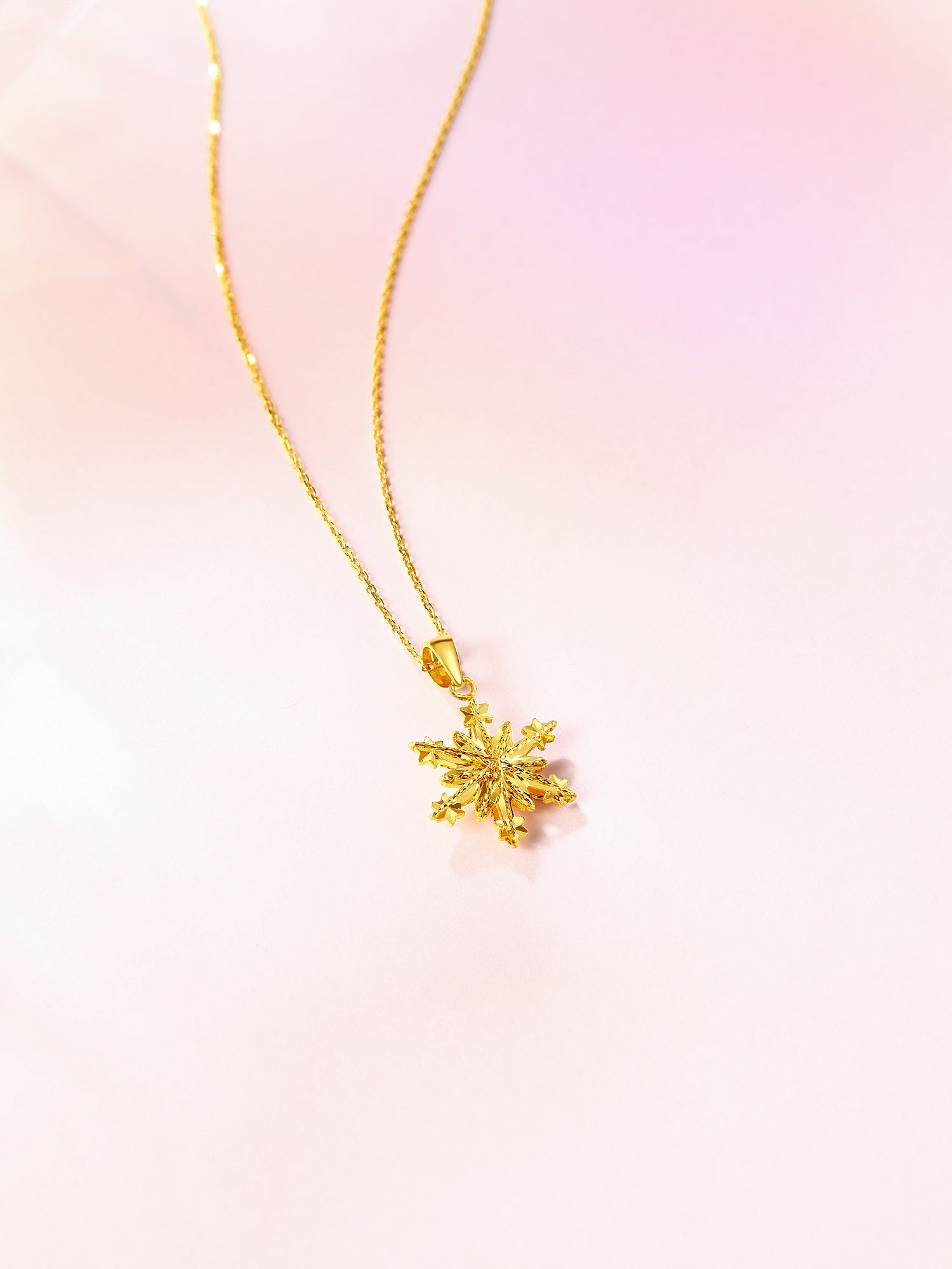 "infinite" 24K Gold Pendant Snowflake 0.92-1.42g A049617