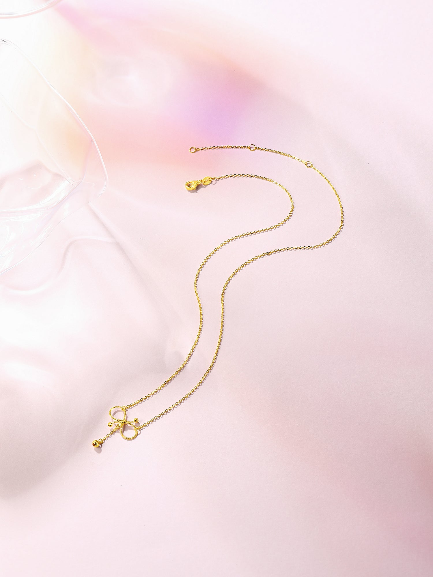 "infinite" 24K Gold Pendant Necklace              Bow 2.41-3.01g AW066645