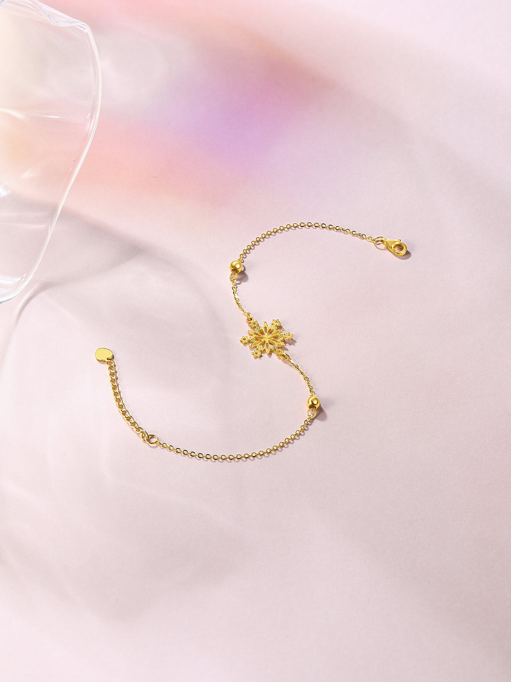 "infinite" 24K Gold Chain Bracelet              Snowflake 2.1-2.4g A078777