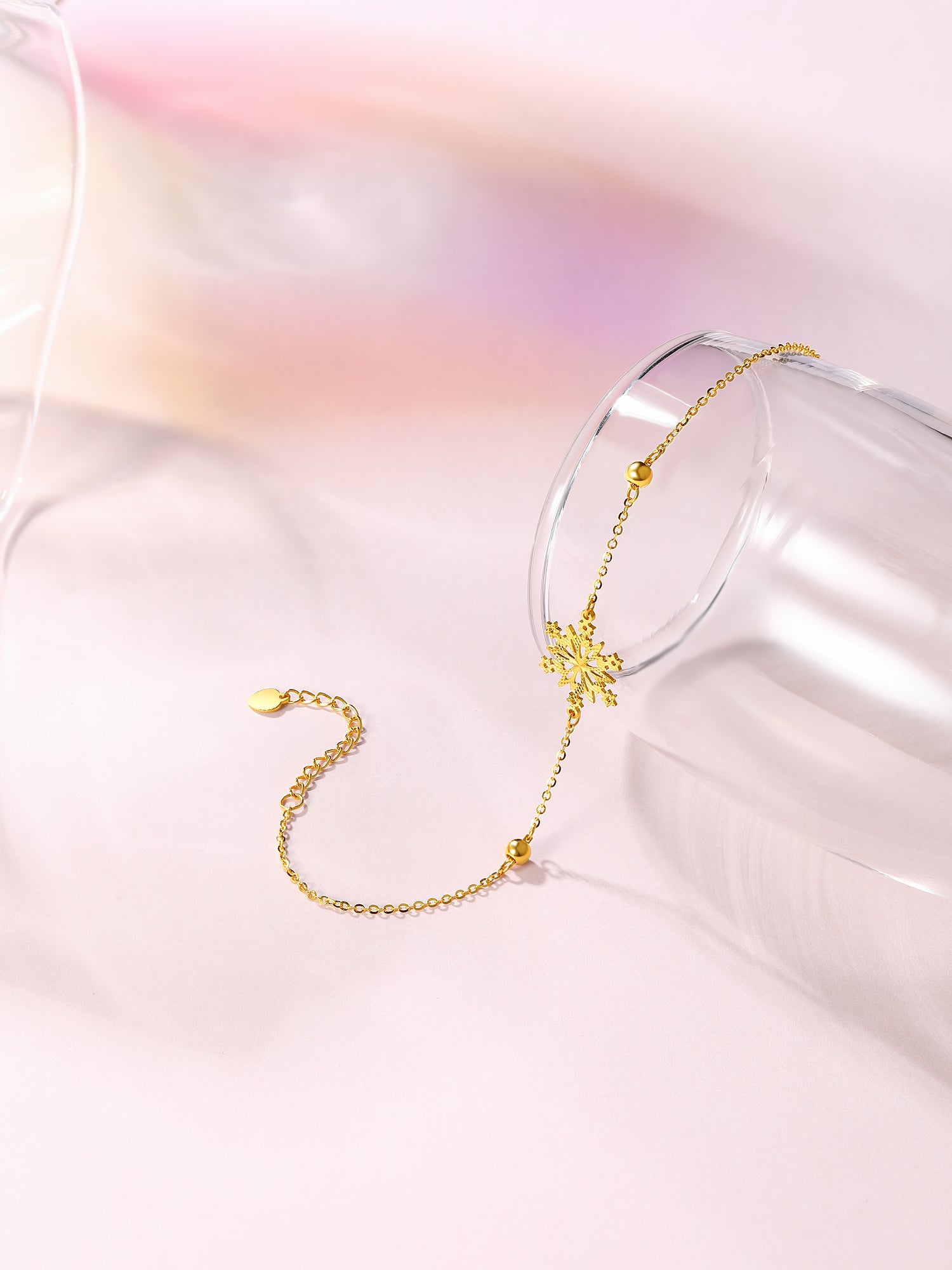 "infinite" 24K Gold Chain Bracelet              Snowflake 2.1-2.4g A078777