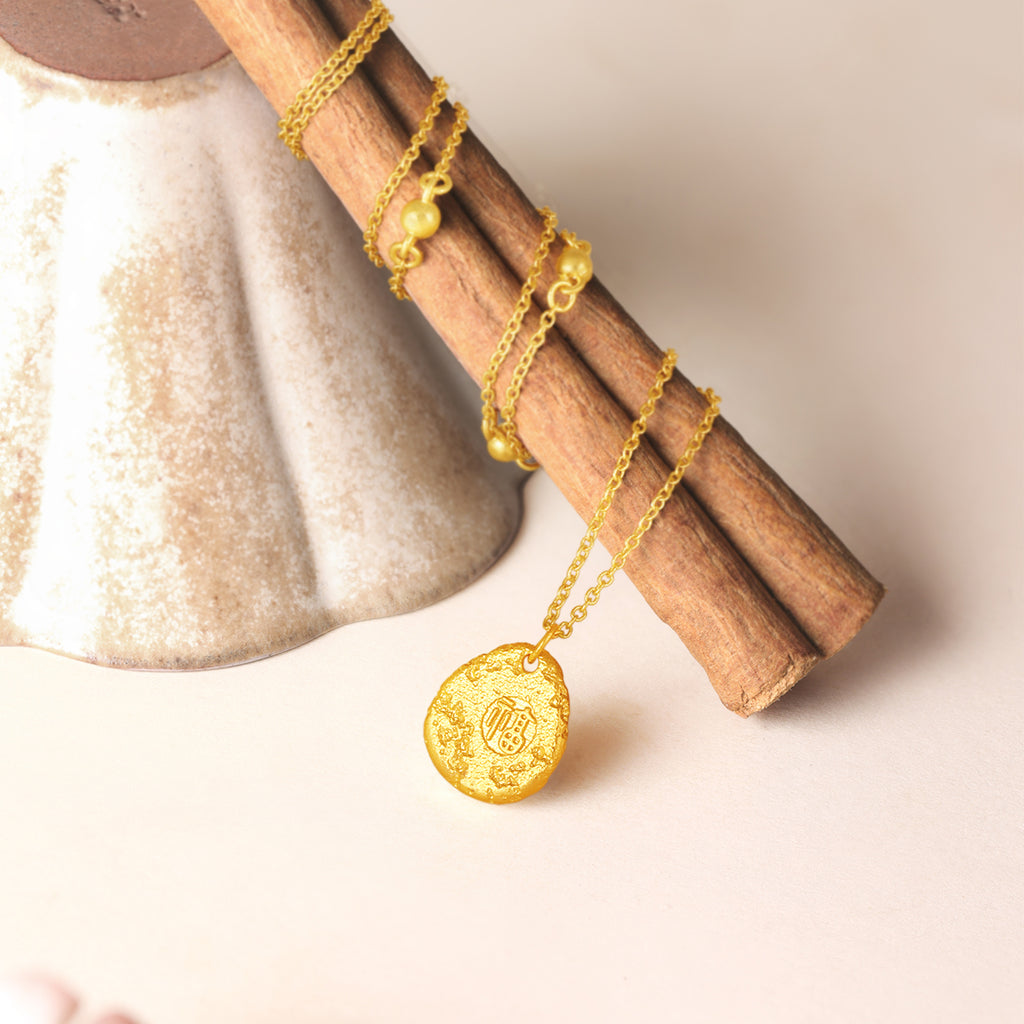 "Jiuhua Mountain" 999.9 24K Gold Pendant Necklace Ksitigarbha Bodhisattva A0614670