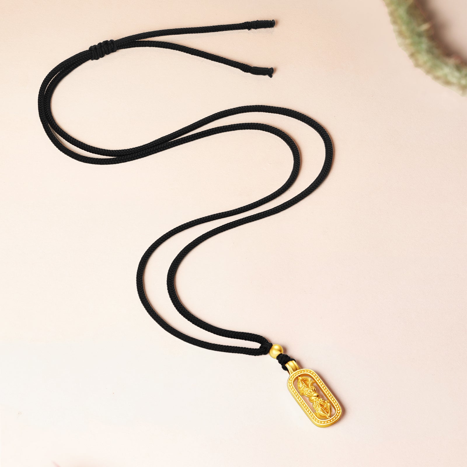 'Jiuhua Mountain' 999.9 24K Gold Pendant Necklace Vajra A0414660