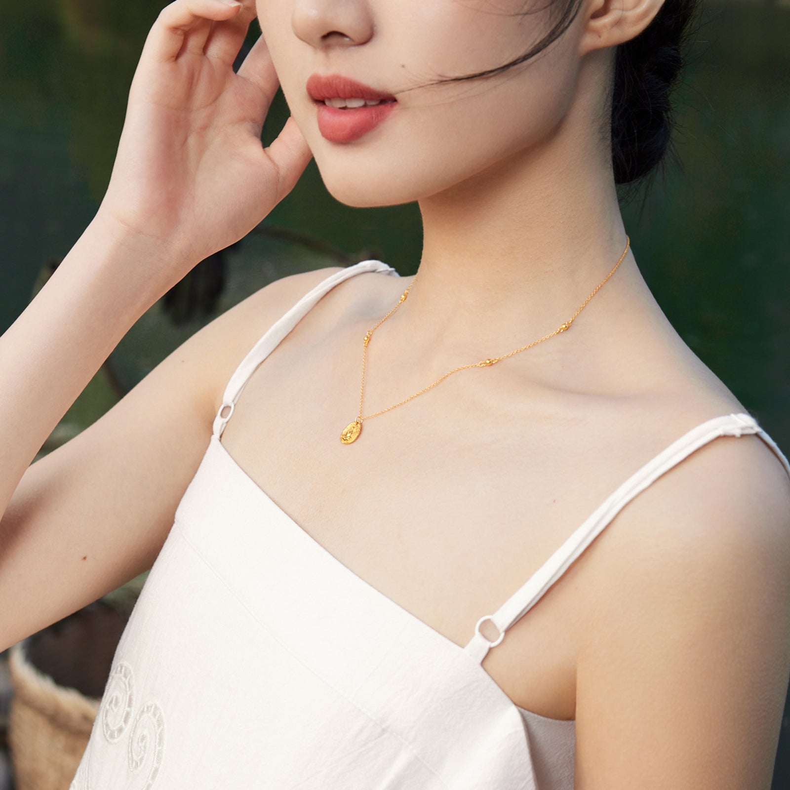 "Jiuhua Mountain" 999.9 24K Gold Pendant Necklace Ksitigarbha Bodhisattva A0614670