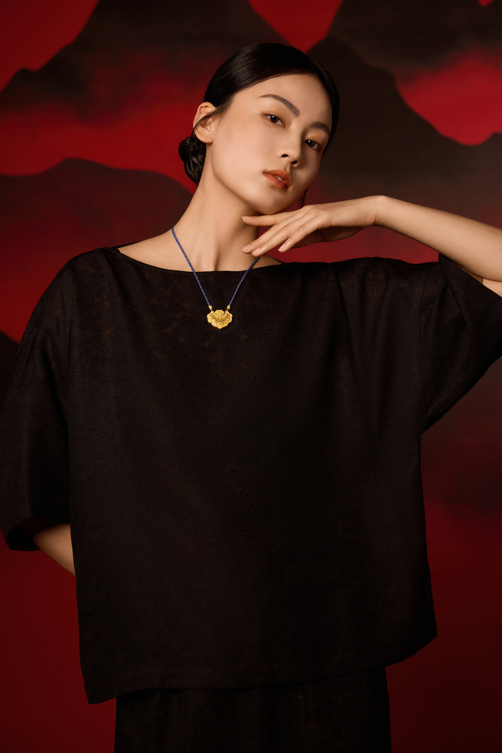 "Chinese Culture Collection - Dan Qing"999 24K Gold pendant 0.0043ct Ruyi 31-36g W0449932