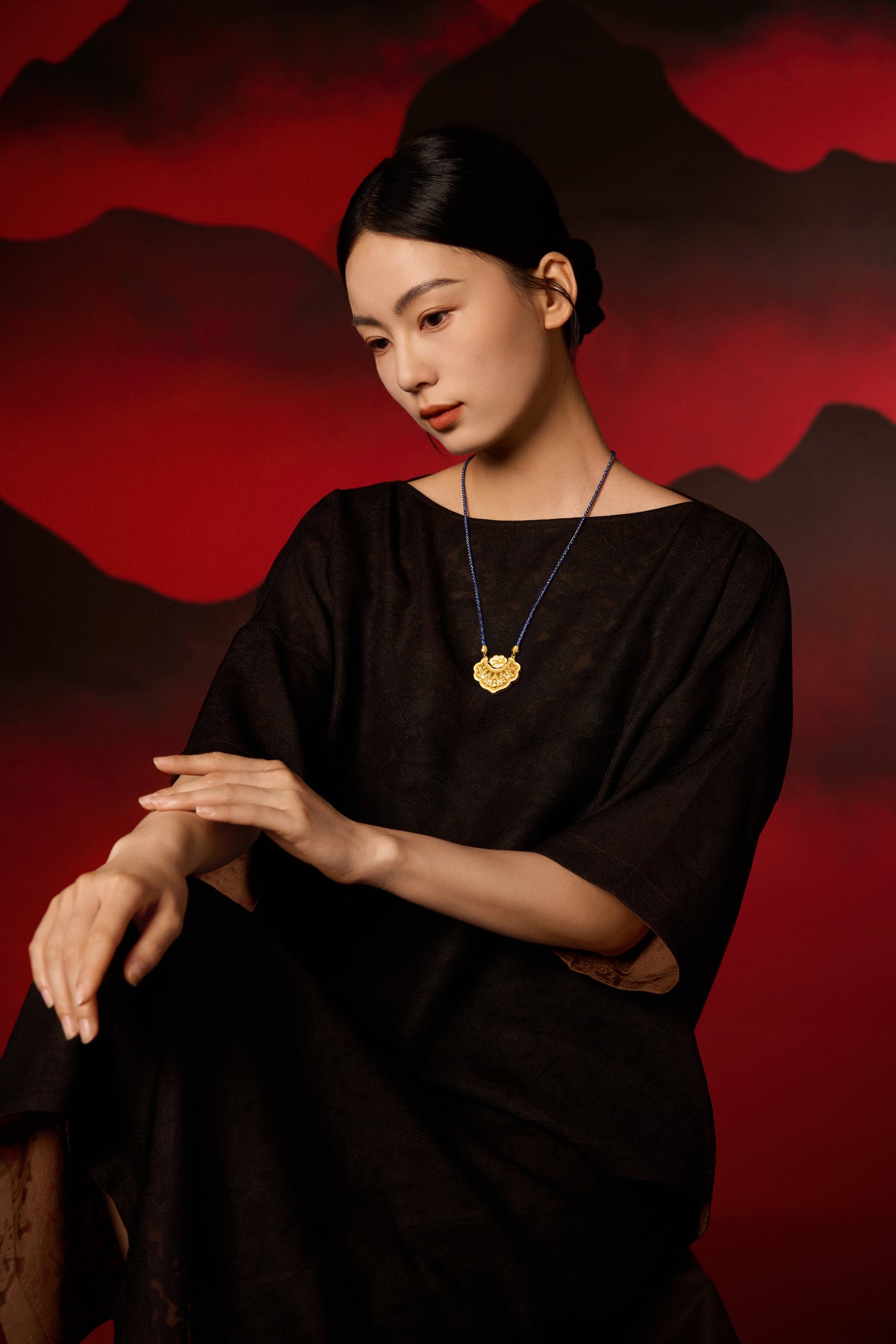 "Chinese Culture Collection - Dan Qing"999 24K Gold pendant 0.0037ct 0.006ct Ruyi 32-37g W0449935