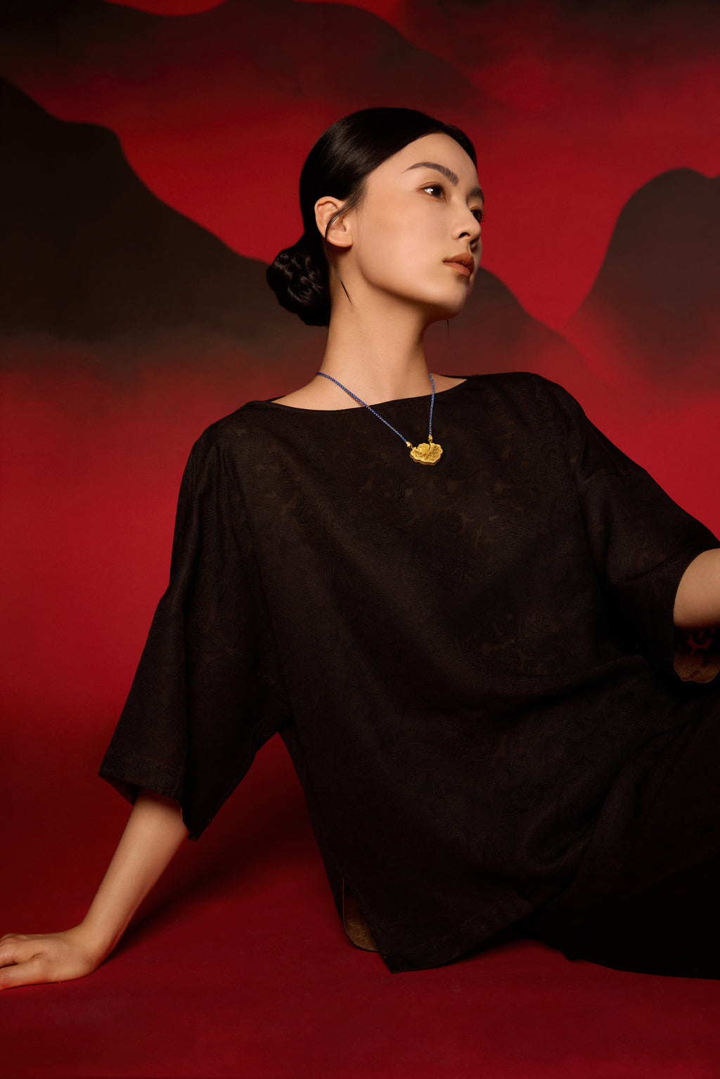 "Chinese Culture Collection - Dan Qing"999 24K Gold pendant 0.0038ct Ruyi 32-37g W0449936