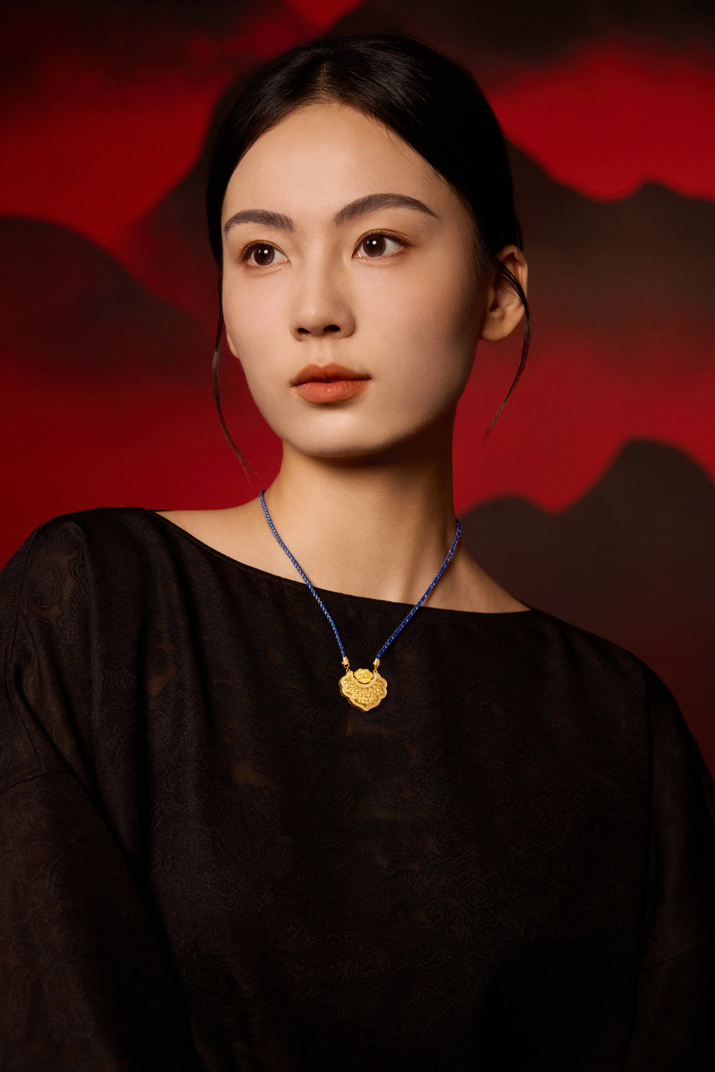 "Chinese Culture Collection - Dan Qing"999 24K Gold pendant 0.0037ct 0.006ct Ruyi 32-37g W0449935