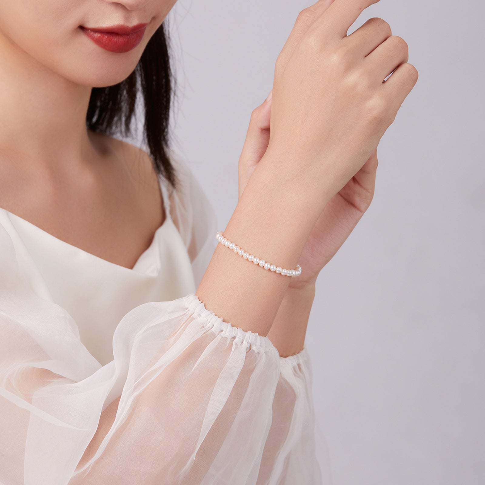 18K金鍊手鍊，珍珠，0.22-0.25克，貨號X078933