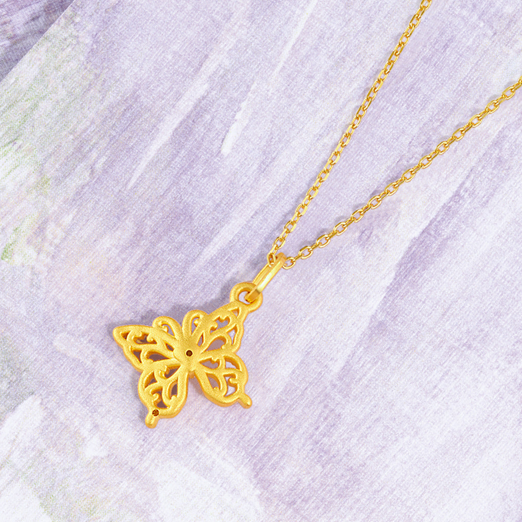 "Fantasy Forest" 24K Gold Pendant            Butterfly 1-1.3g A0413811
