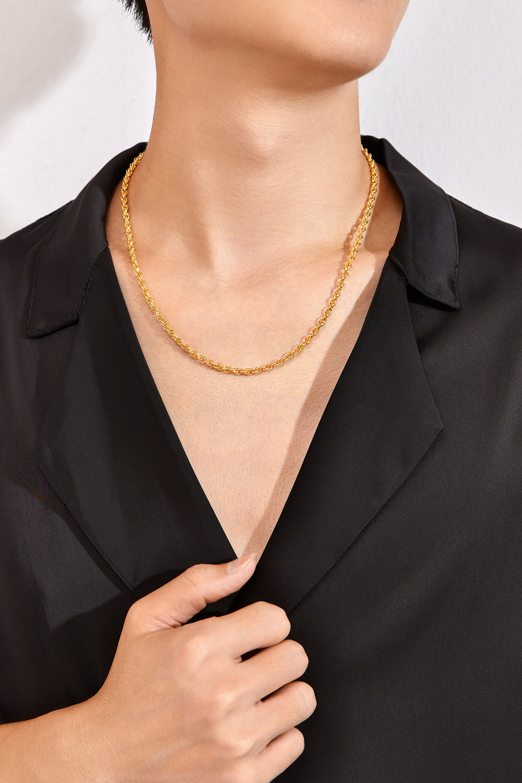 999 24K Gold Necklace 14.25-22.25g A0510913