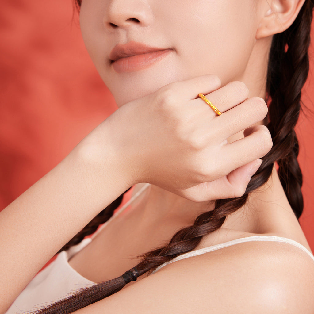 999 24K Gold Ring Flower 3-5g A0112814