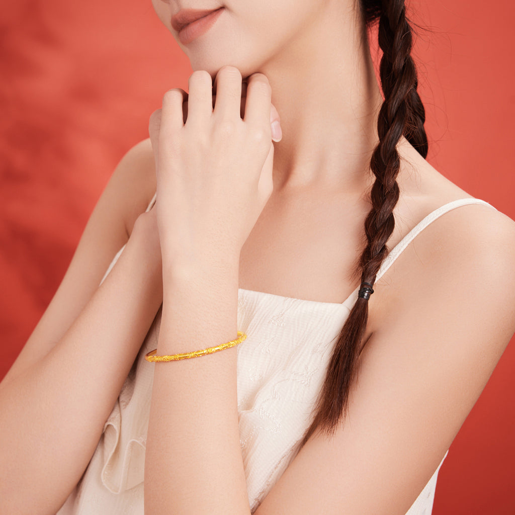 999 24K Gold Bangle Bracelet 30-36g A1012815