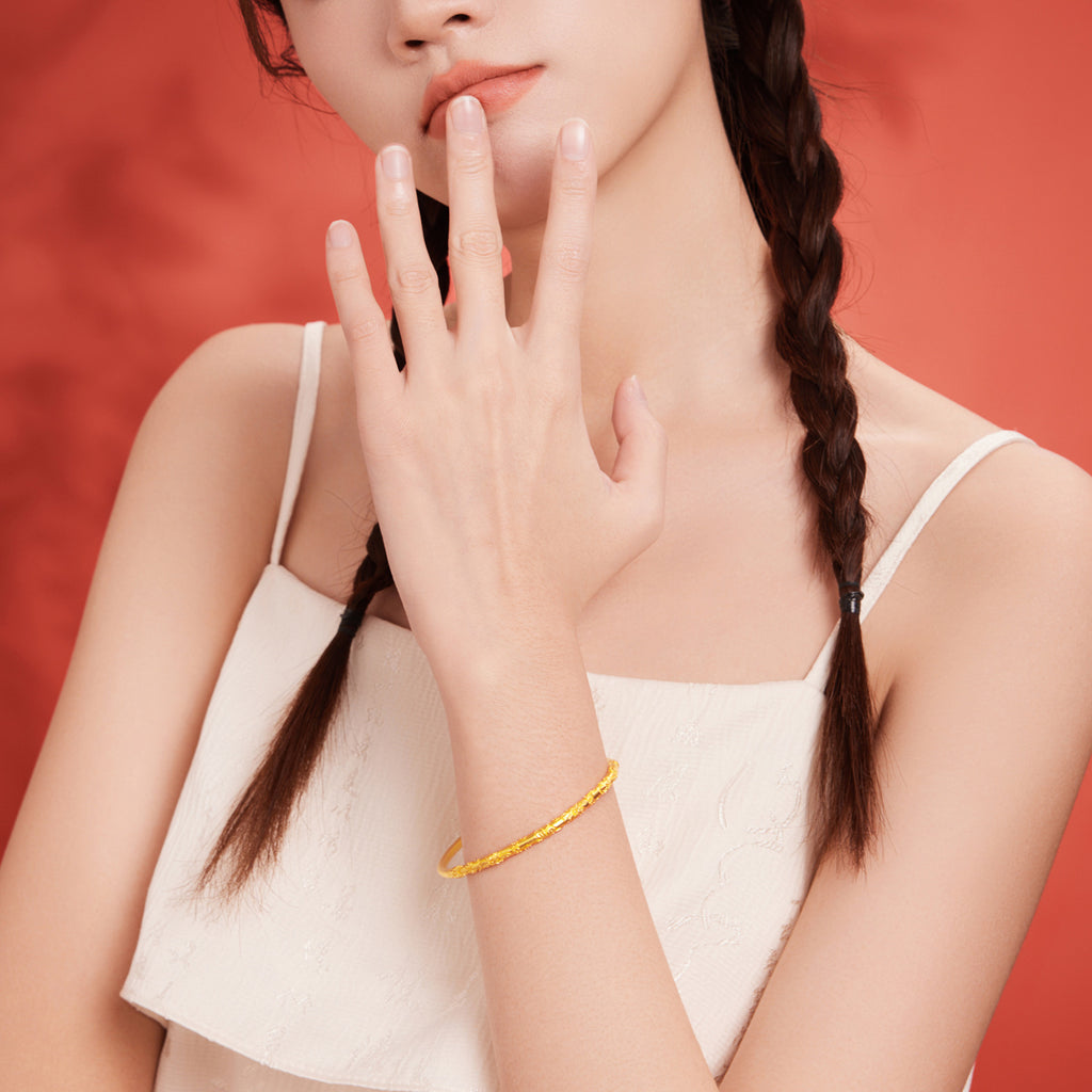 999 24K Gold Bangle Bracelet 30-36g A1012815