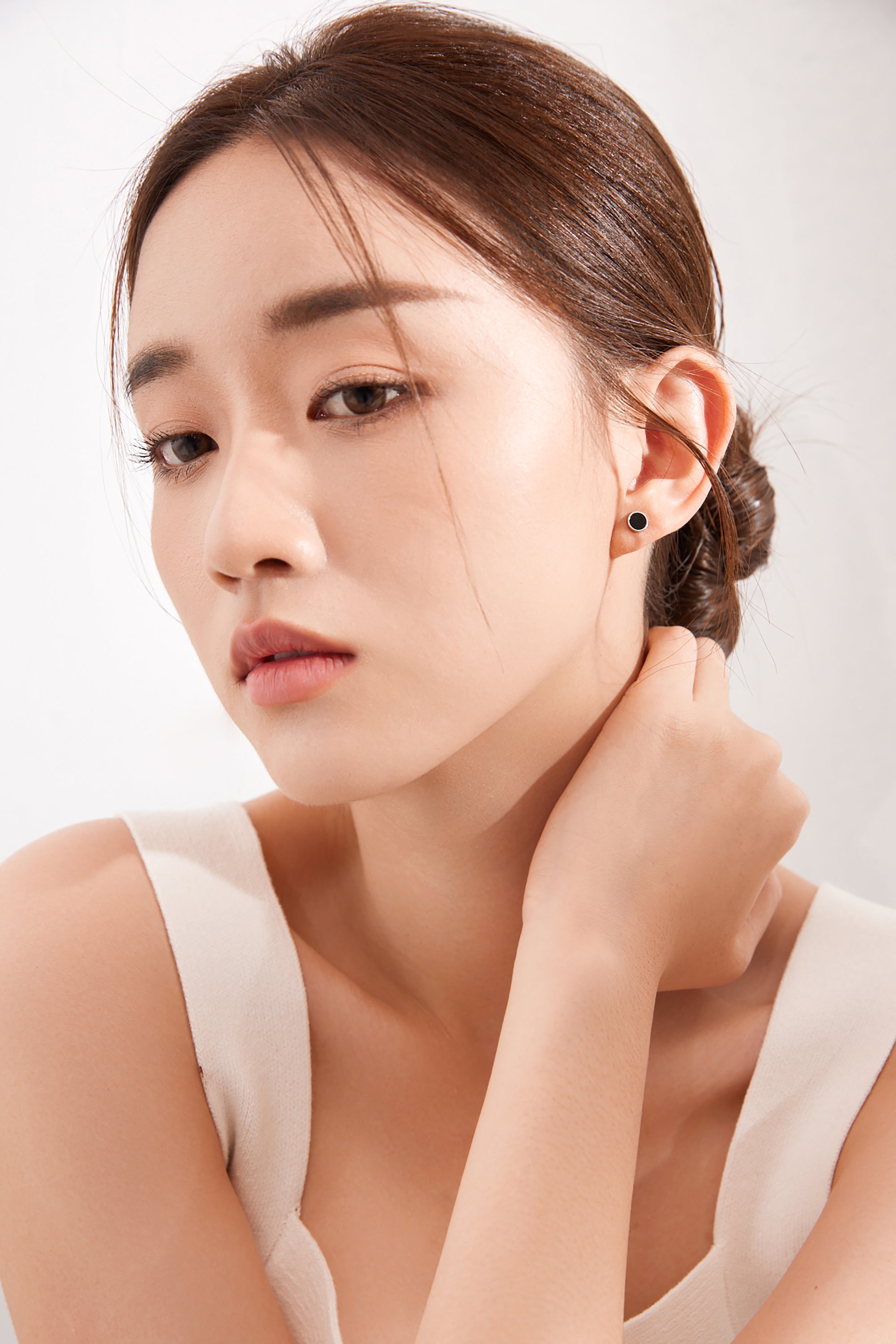ZHOU LIU FU 925 Sterling Silver Stud Earrings Black Onyx Earrings Hypoallergenic Birthday Jewelry Gifts for Women Men