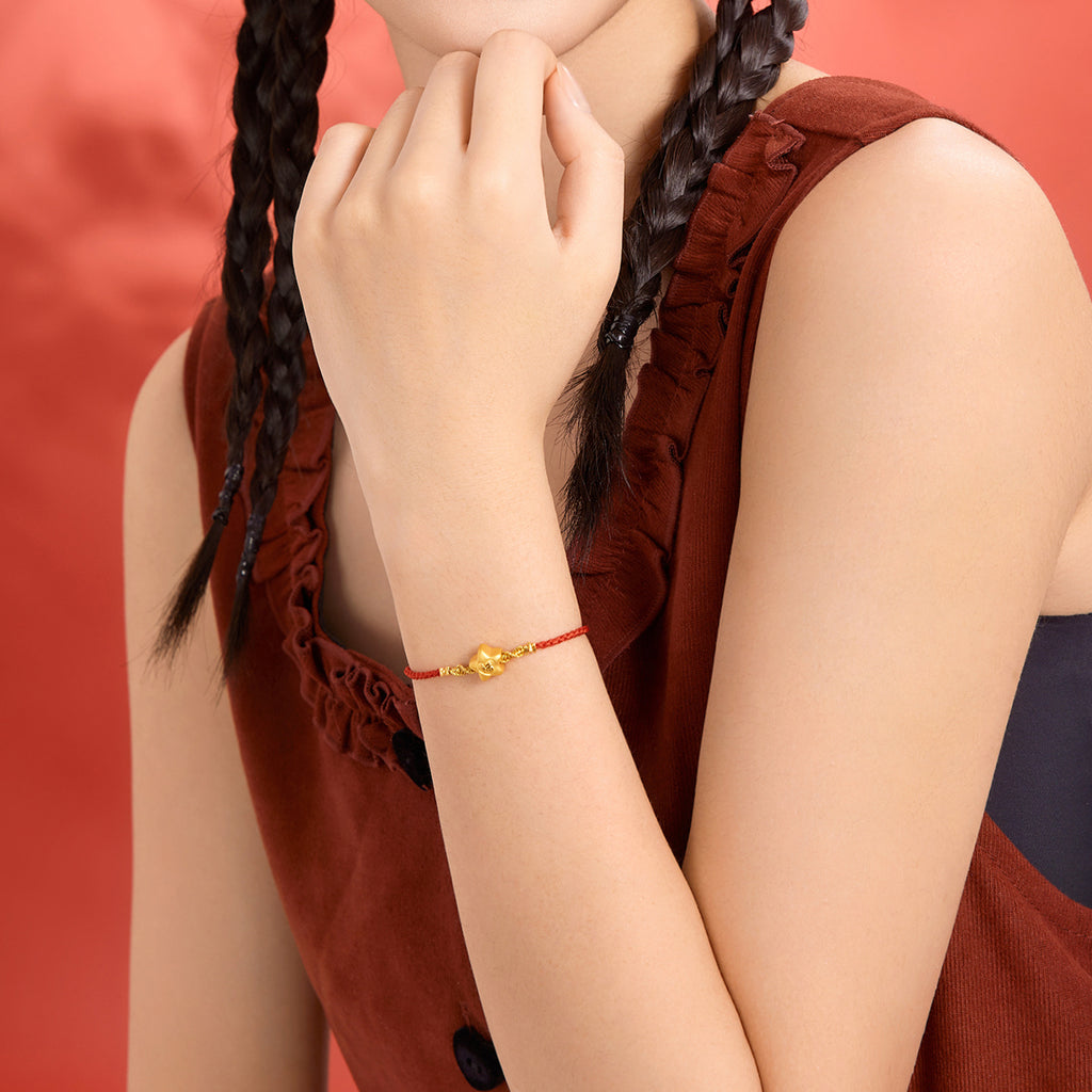 24K Gold Bracelet 0.8-1.1g Fu 福 A1712697