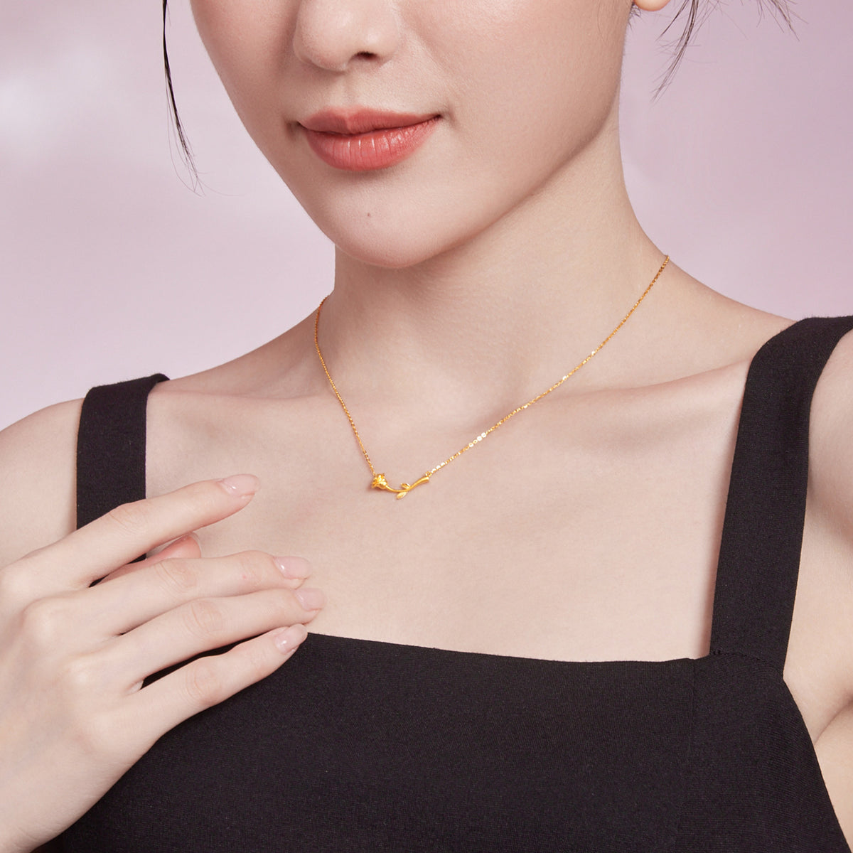 999 24K Gold Pendant Necklace Flower 3-3.9g A0611679