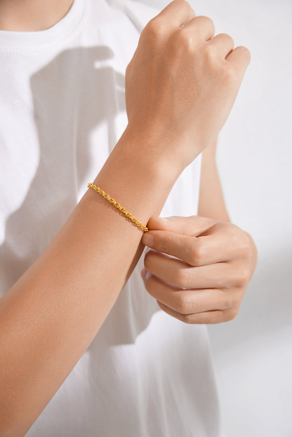 999 24K Gold Chain Bracelet 5.1-7.1g A0710914