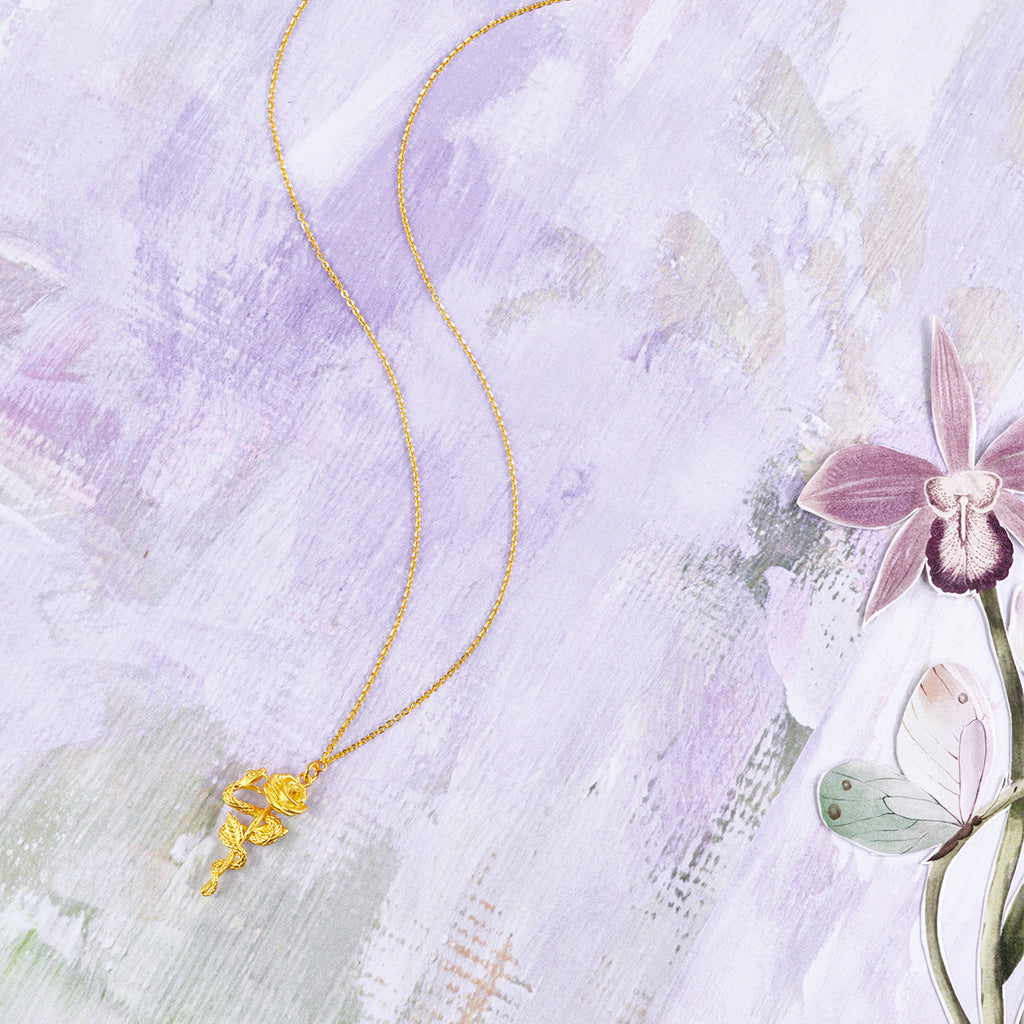 "Fantasy Forest" 999 24K Gold Pendant Necklace Flower 5.35-5.84g A0613861