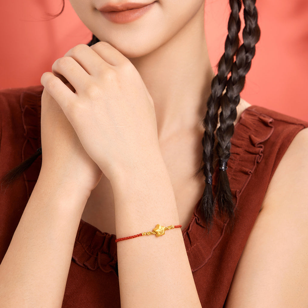 24K Gold Bracelet 0.8-1.1g Fu 福 A1712697
