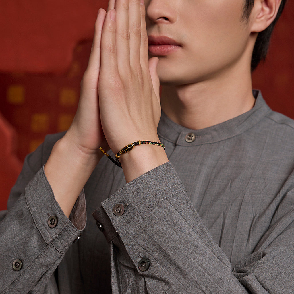 九華山24K金手鍊，佛經圖案 A1715288