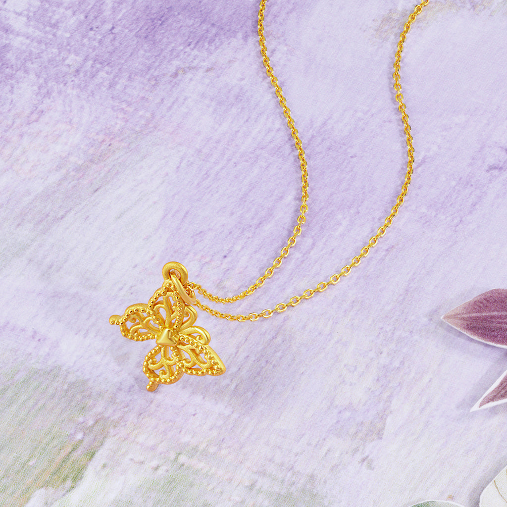 "Fantasy Forest" 24K Gold Pendant            Butterfly 1-1.3g A0413811