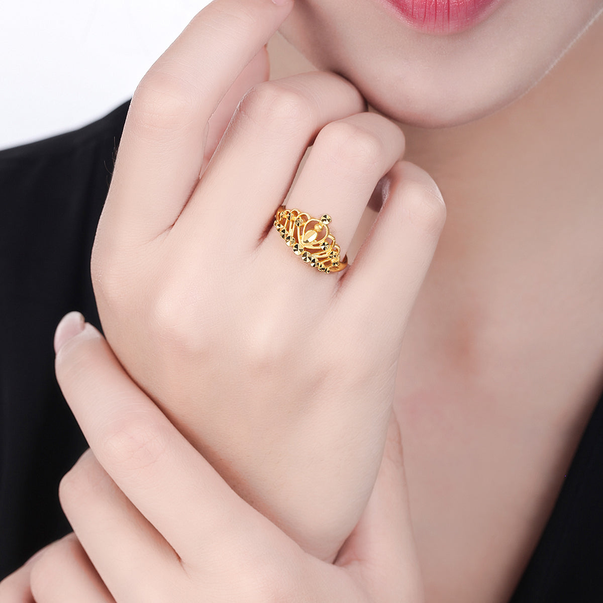 999 24K Gold Ring Crown 3.8-4.2g AB010014