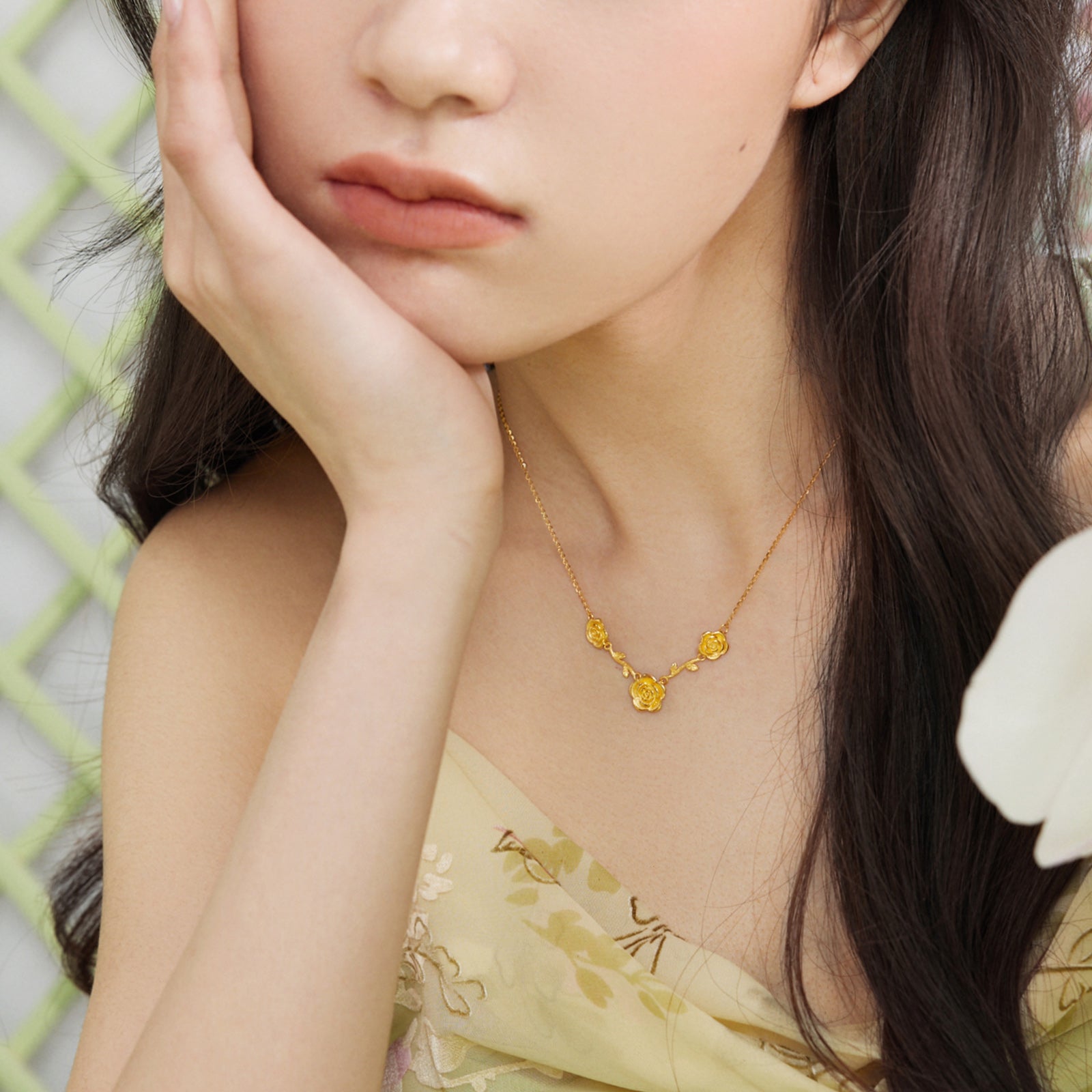 安妮花園 24K 黃金吊墜項鍊 花朵 5.05-5.55克 A0613013