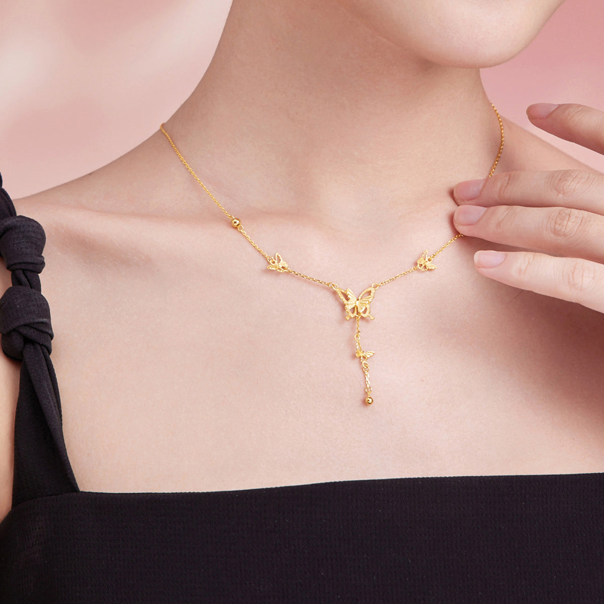 999 24K Gold Pendant Necklace Butterfly 5.7-6.3g A0612518