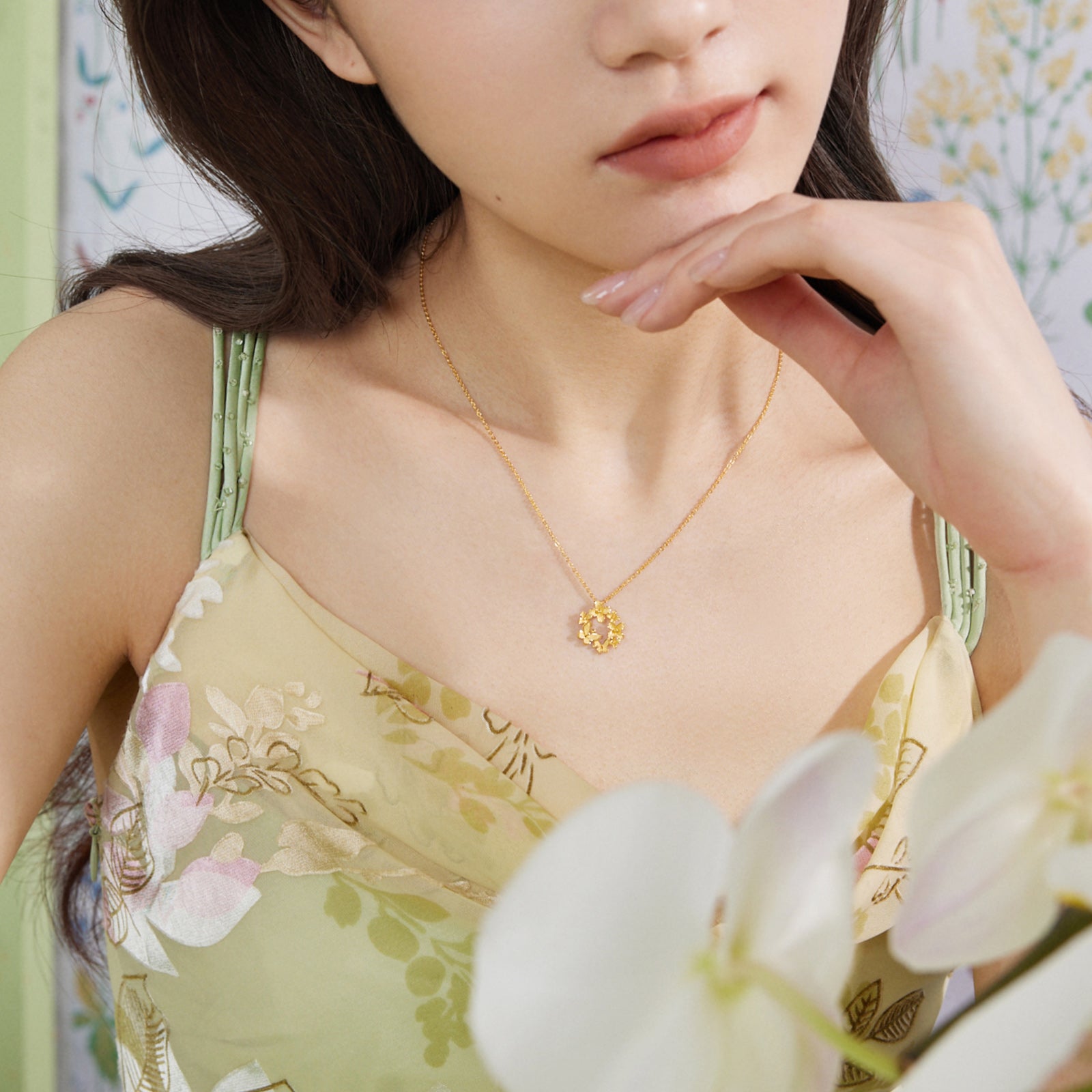 「安妮花園」999 足金吊墜項鍊 花朵 3.3-3.6克 A0613017