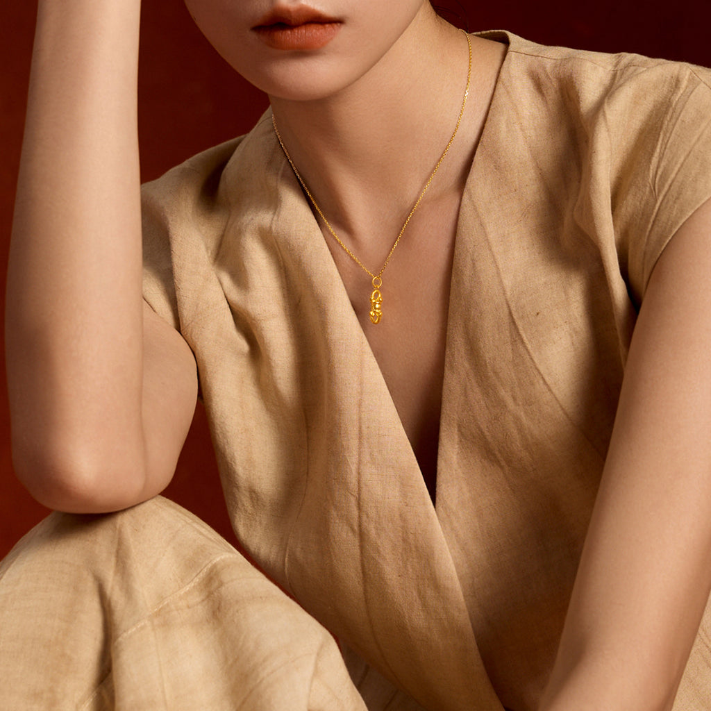 ‘九華山’24K金金剛杵吊墜A0415255