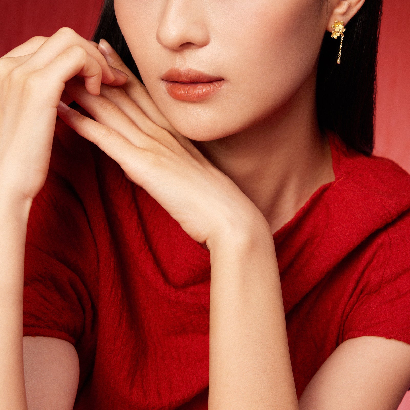 「公主婚禮」24K 黃金耳環 花朵 3.49-3.89克 A0922058
