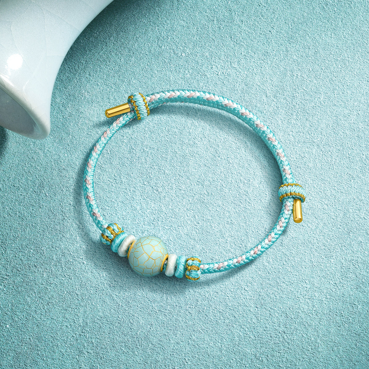 "Chinese Culture Collection - Ru Ware" 999 24K Gold String Bracelet String Bracelet Round 0.8-1g A1750029