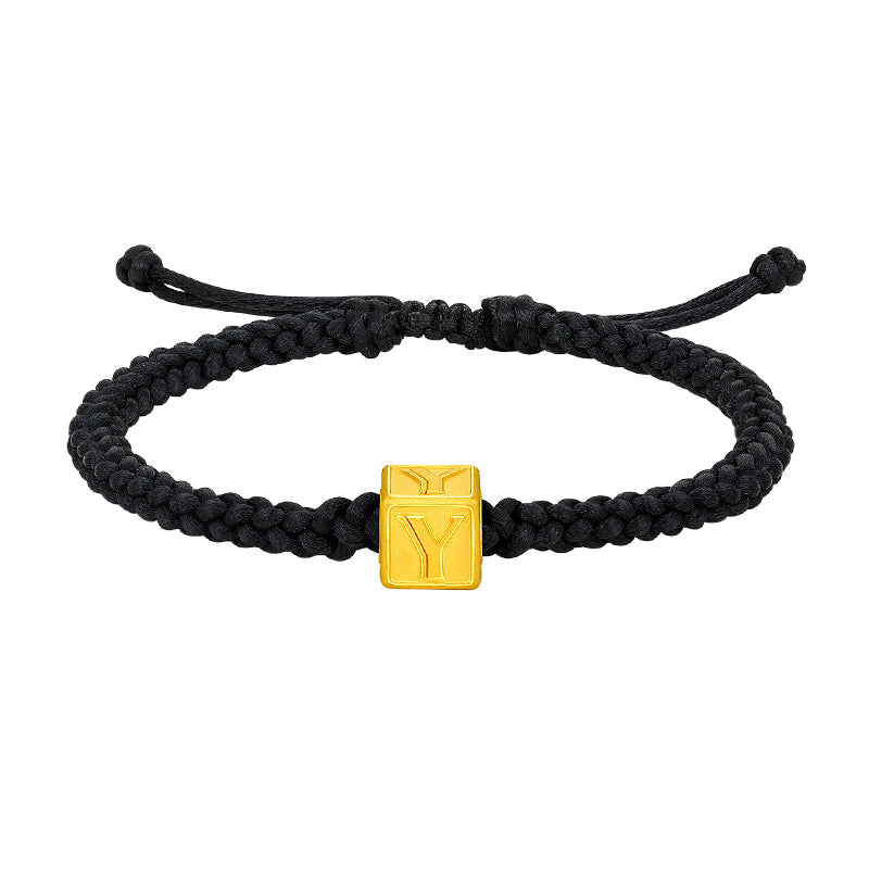 "ZHOU LIU FU X Johnny Huang"  24K Gold Bracelet Letter Y 1-1.2g A1711533