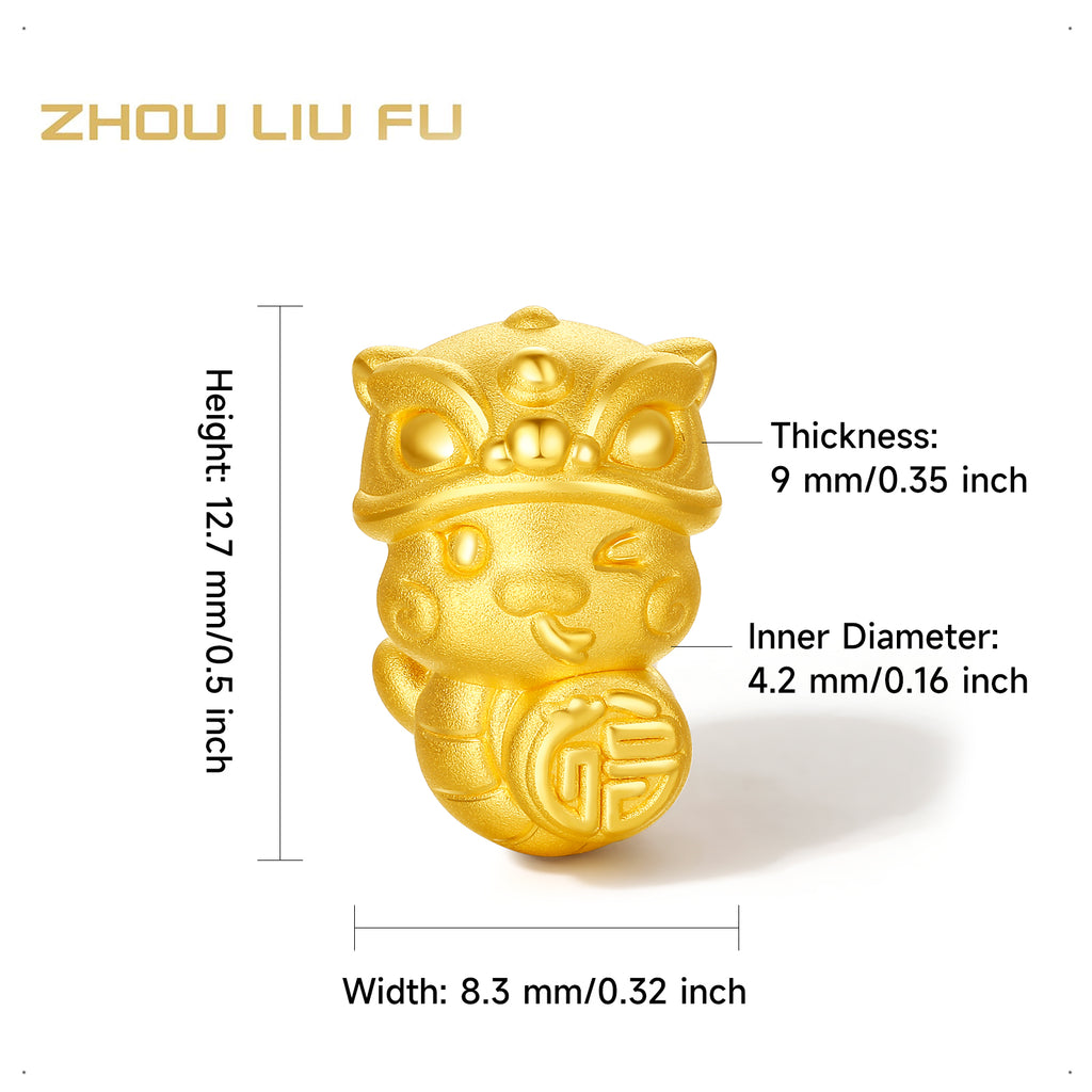 "Chinese Zodiac Snake" 24K Gold Charm Bracelet Snake 1-1.3g A1613098