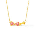 "Honey" 999 24K Gold Pendant Necklace Bow 3.16-3.66g A0613236