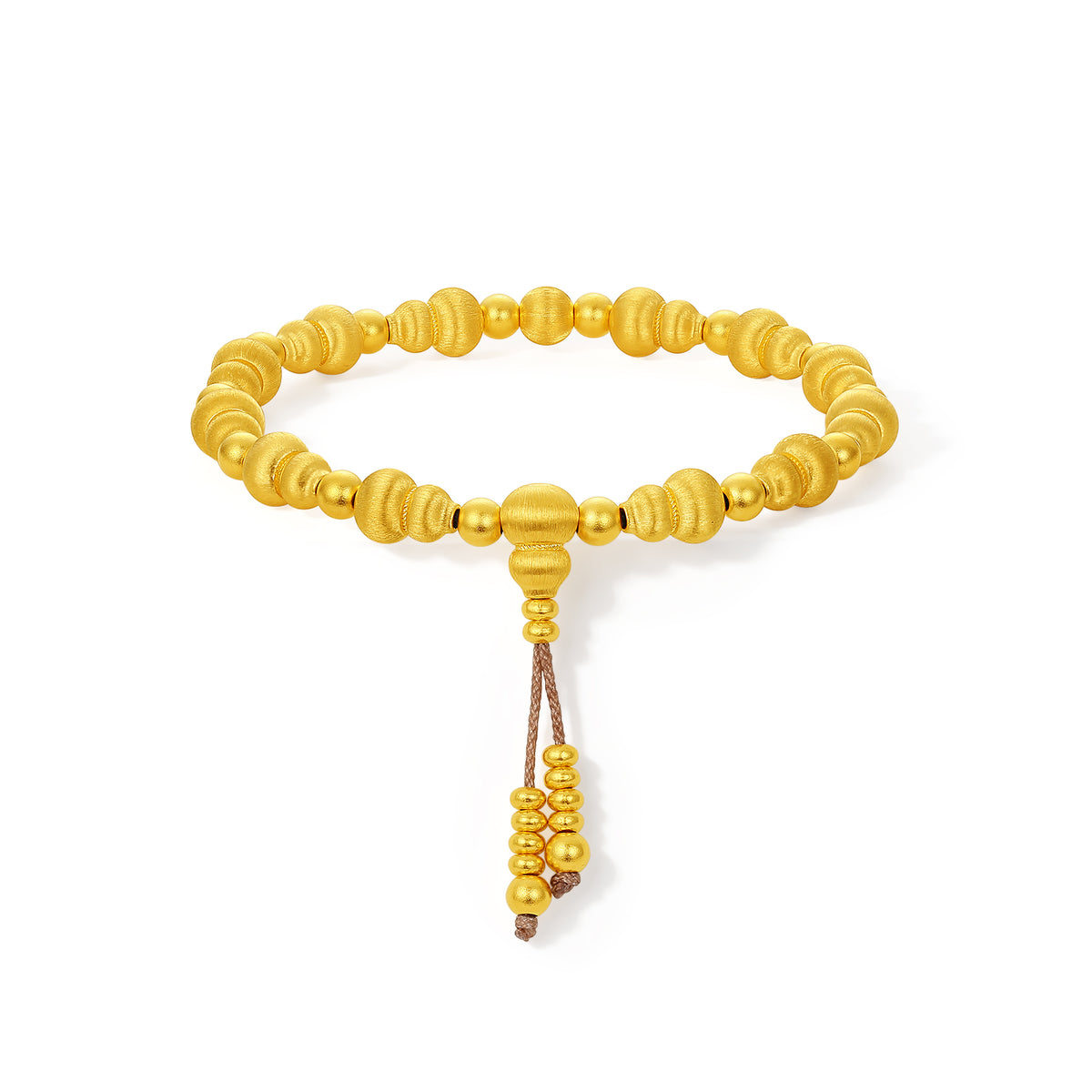 999 24K Gold Beaded Bracelet Gourd 22.5-24.5g A1916374