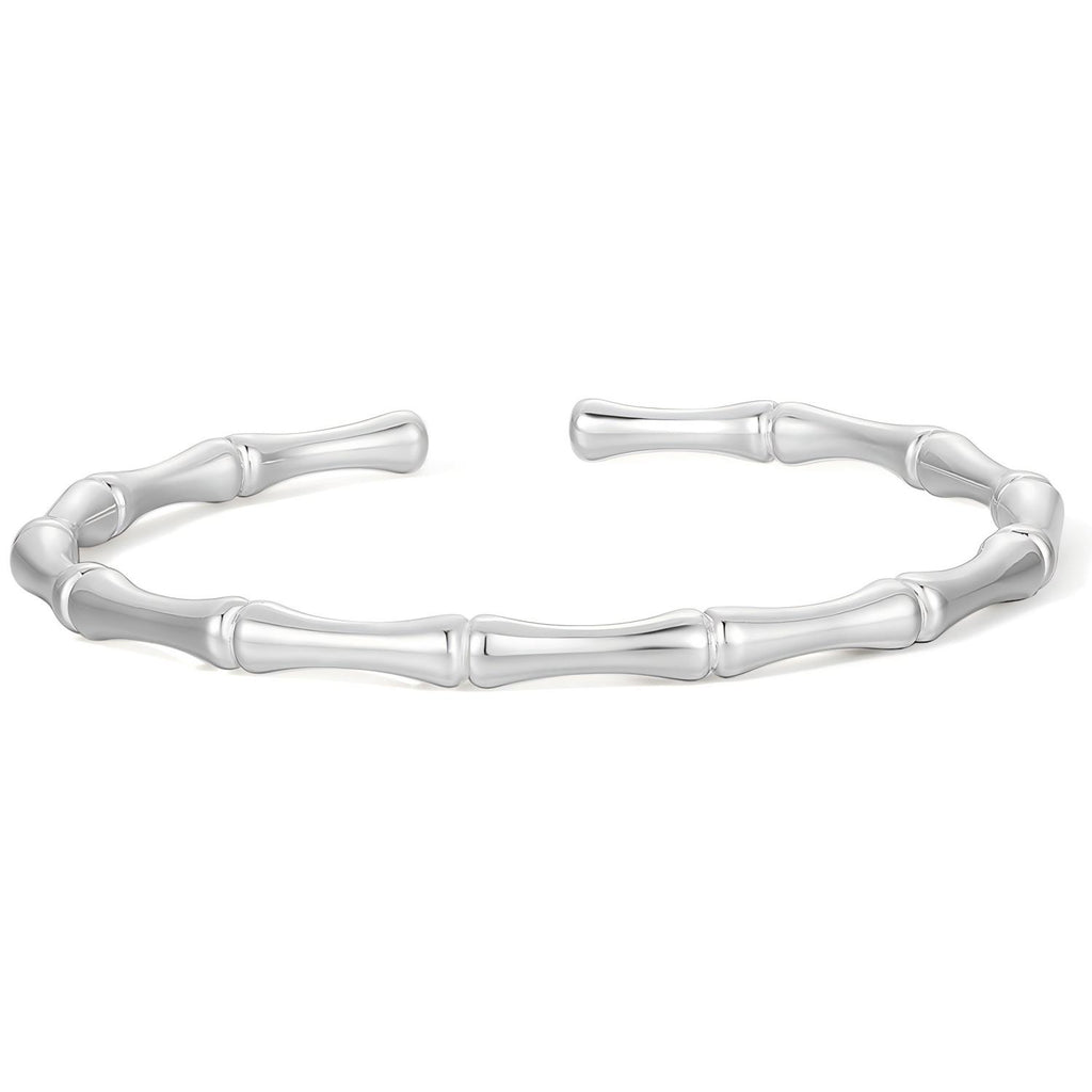 ZHOU LIU FU .999 Fine Silver Solid Adjustable Cuff Bangle Bracelet for Women, Bone-Shaped Fine Jewelry Halloween Gift for Her 2.12–2.2 in