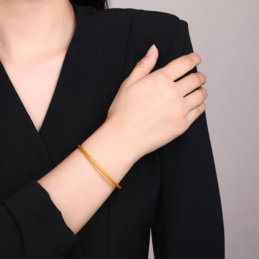999 24K Gold Bangle Bracelet 7.5-9.5g AA106728