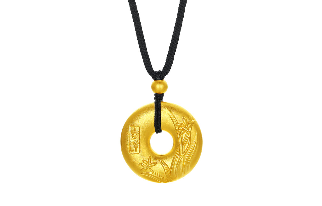 999 24K Gold Pendant Peace Buckle 10-12g A0415469