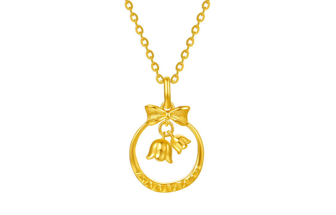 999 24K Gold Pendant Flower 1.7-2.1g A0411808