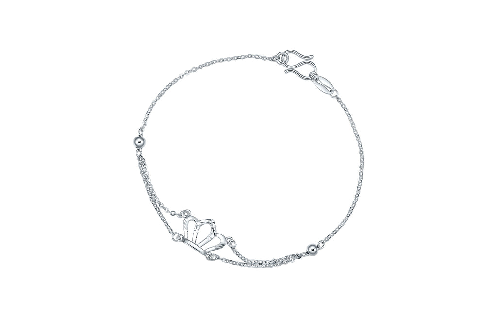 950 Platinum Chain Bracelet Crown 2.2-2.5g PT073875