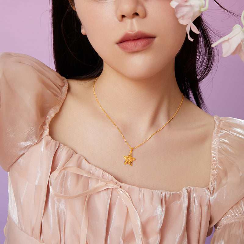 "infinite" 24K Gold Pendant Star 0.96-1.46g A049616
