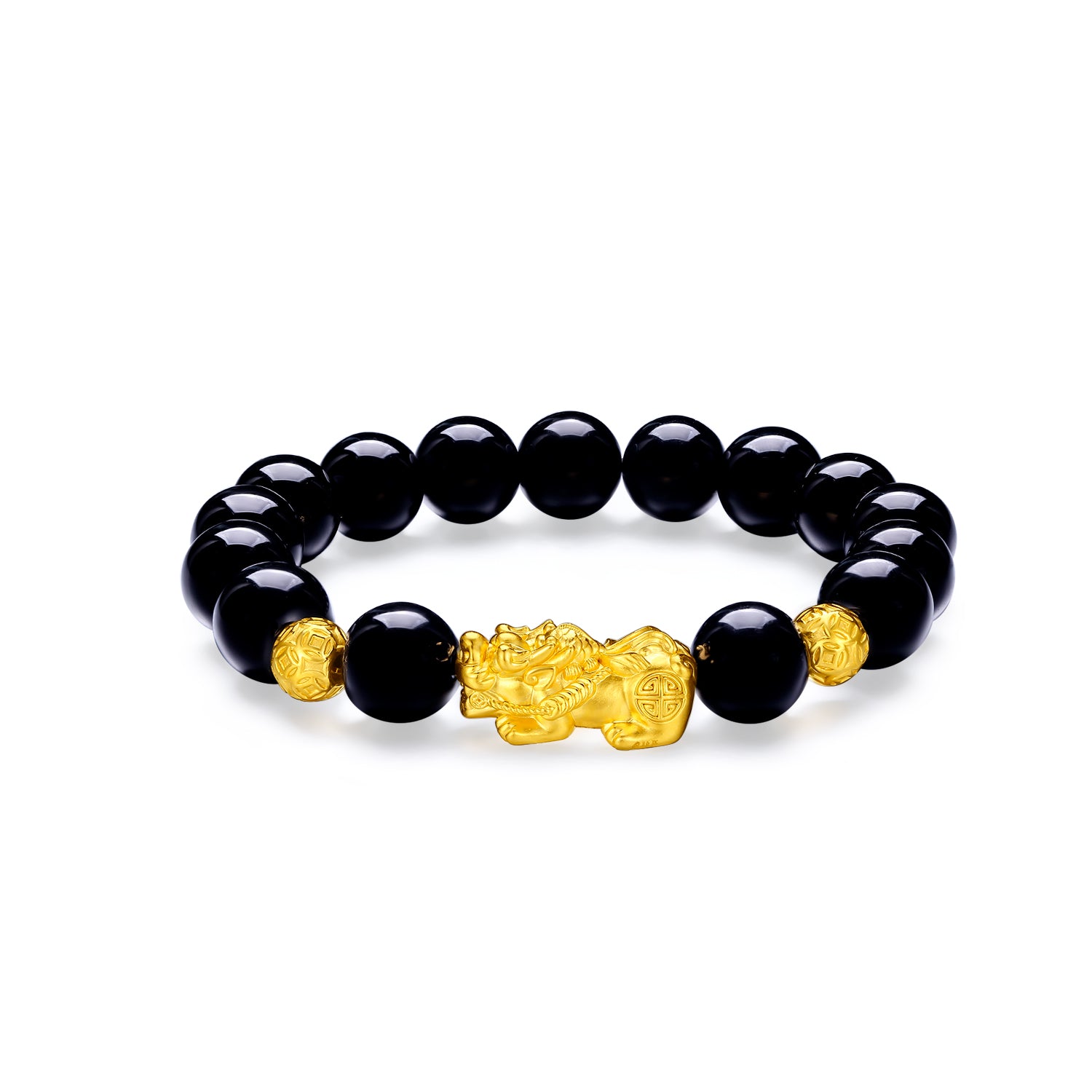 24K Gold Beaded Bracelet Agate Pixiu 2.6-3g ADMN193450