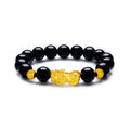 24K Gold Beaded Bracelet Agate Pixiu 2.5-2.9g ADMN193467