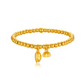 Antiquity Gold' 999.9 24K Gold Beaded Bracelet Lotus 11-12g A198922