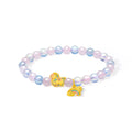 'Year of the Horse'  24K Gold Beaded Bracelet Rose Quartz Aquamarine Horse Rainbow 1.3-1.6g 17cm A1915543