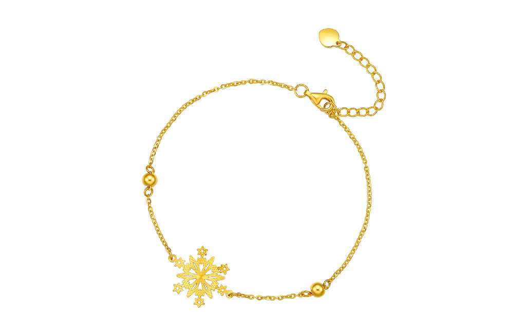 "infinite" 24K Gold Chain Bracelet              Snowflake 2.1-2.4g A078777
