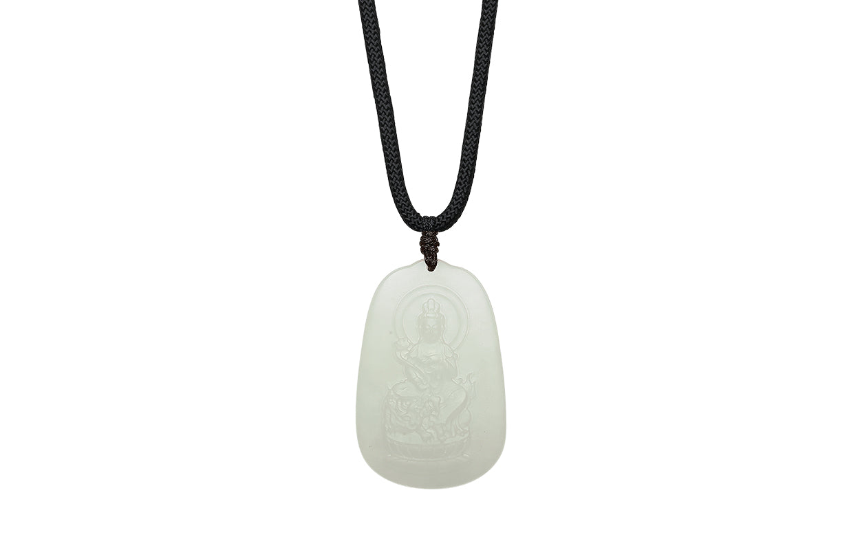 Pendant Hetian Jade Manjushri Bodhisattva Y0414341