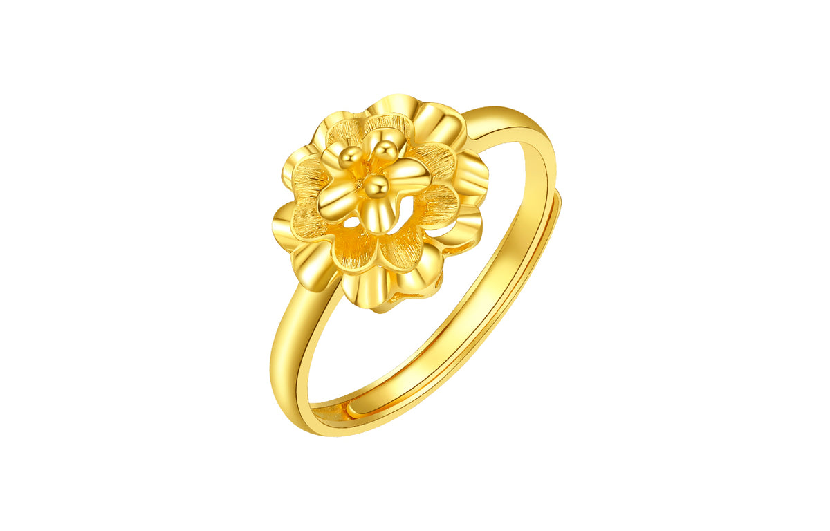 999 24K Gold Ring Flower 2.6-3g AA017509