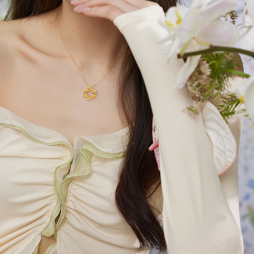 「安妮花園」24K金墜項鍊 花卉款 3.8-4.1克 A0613022